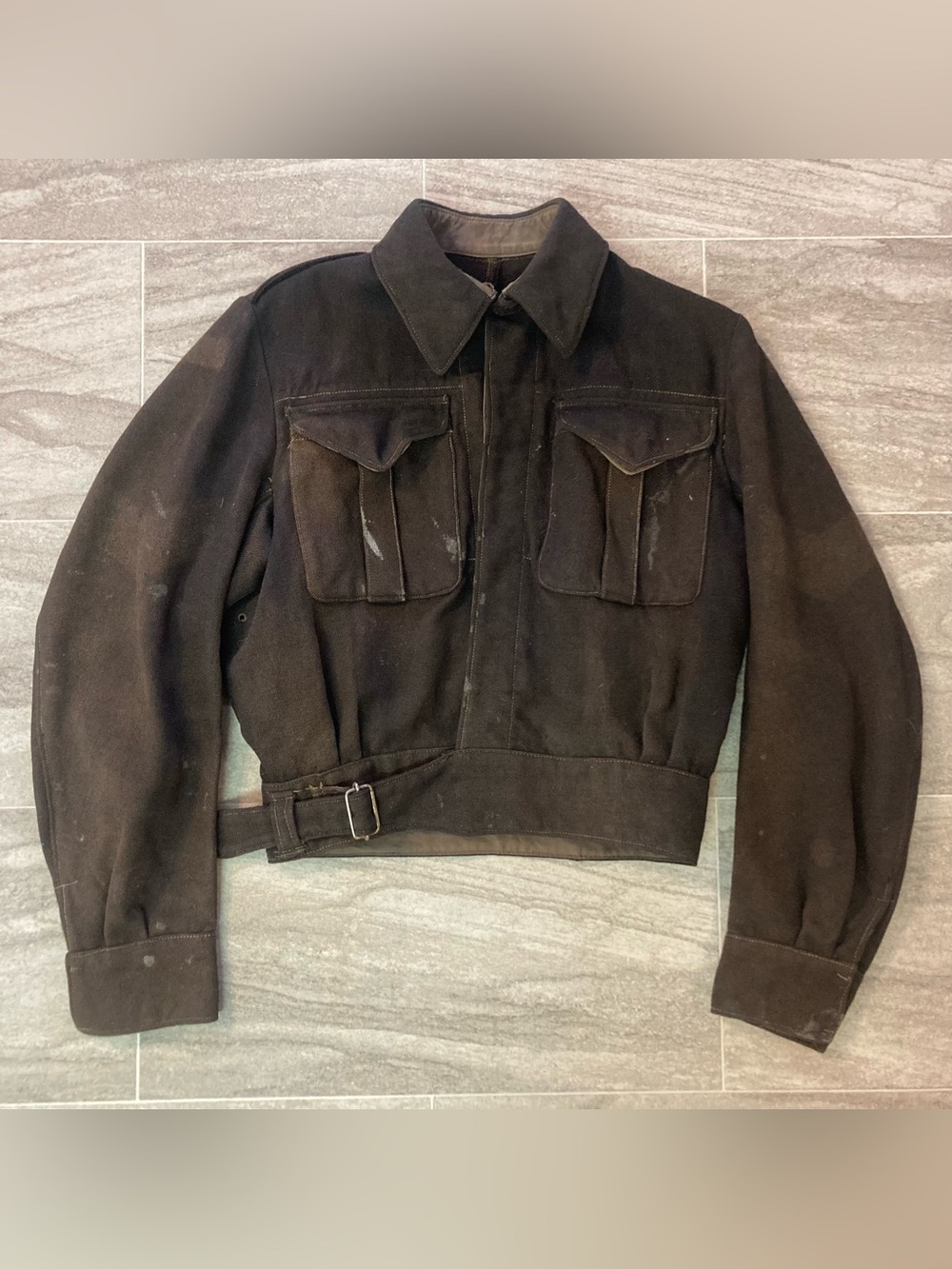 Original WW2 Canada BATTLEDRESS Uniform Military Dyed Black 1944 True Vintage